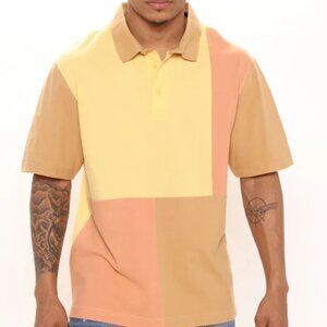 FASHION NOVA MEN 'Hold Up' Colorblock Short Sleeve Polo, Size XL, NwT